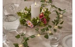 Star Trading Summer Krans Dekoration 20cm LED Vit/Rosa* Inomhusdekorationer Batteri