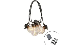 Visa Alla Solcellslampor<Konstsmide Sunny Solcellsdriven Ljusslinga 4,5m med Fjärrkontroll Klot Amber IP44