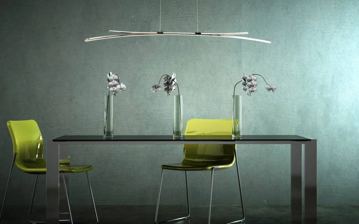 Aneta Svala Taklampa 114cm LED 30W 3000K Krom* Avlånga Taklampor