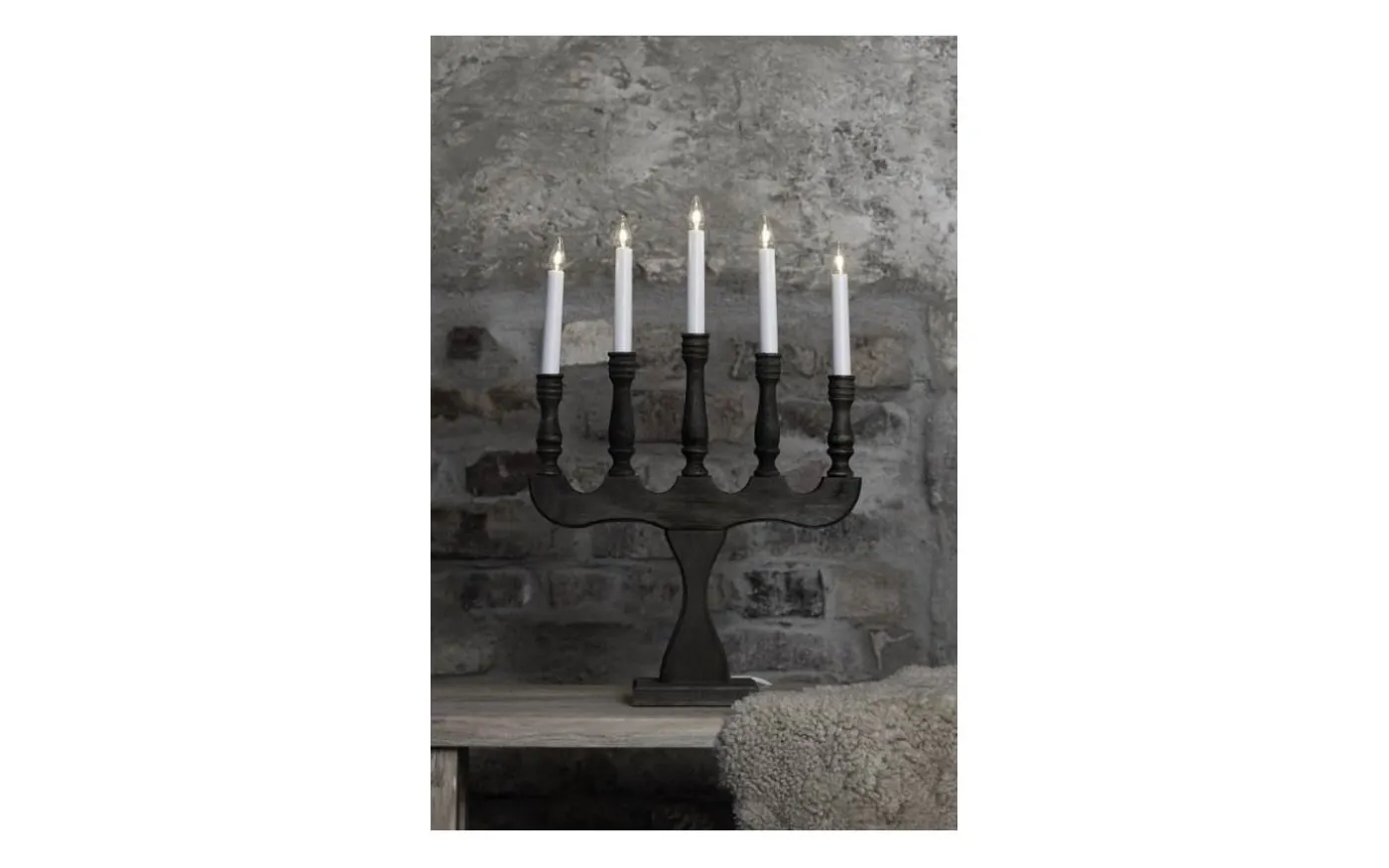 Svaneholm Adventsljusstake 5L 53cm Grå