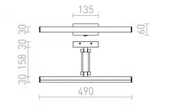 Tavelbelysning|Vardagsrum<Rendl Swing Tavelbelysning Krom 49cm LED 8W 3000K