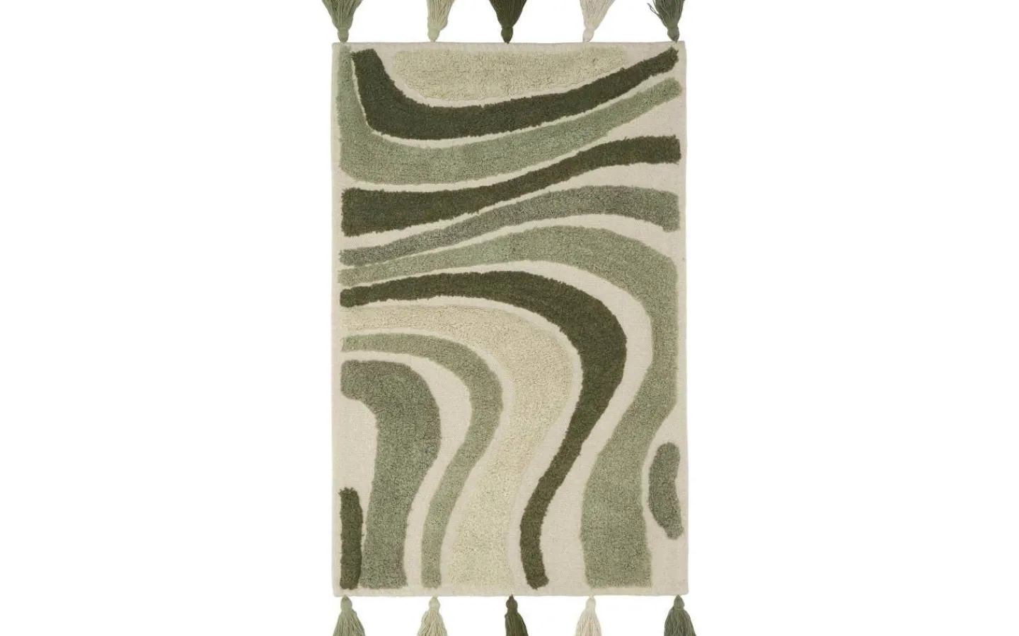 Lugg- & Ryamattor<Svanefors Swirl Matta 90x130cm Mossa