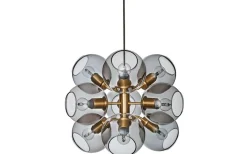 Tage Taklampa Mässing med Rökfärgade Glas