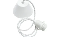 Takupphäng<PR Home Takupphänge E27 med Textilsladd 1,2m Tvinnad Vit