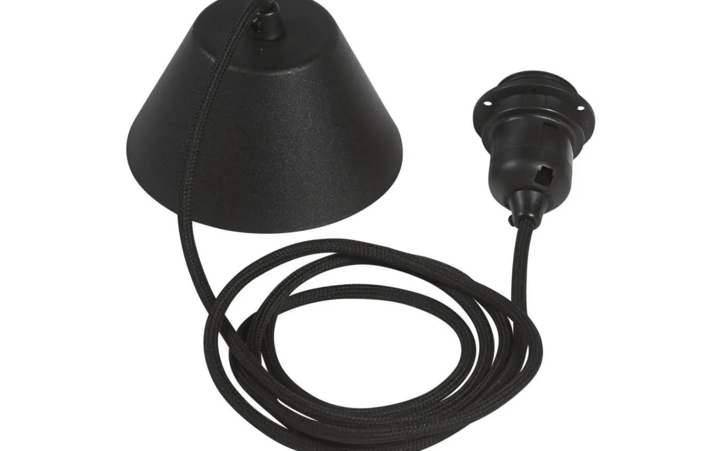 Takupphäng|Sladdställ Med Sockel<PR Home Takupphänge E27 med textilsladd 2,1m Svart