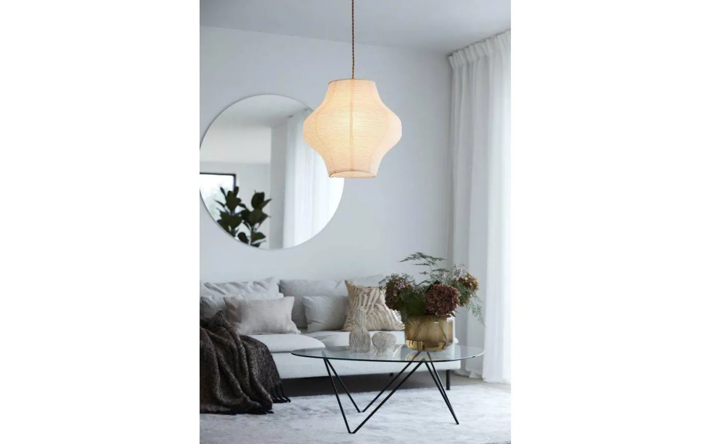 Takupphänge E27 med Textilsladd 1,2m Tvinnad Jute