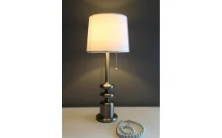 Tanger Bordslampa 56cm Svart nickel/Vit