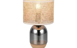 Tara Bordslampa 33cm E27 beige/förkromad
