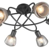 Plafonder<Trio Lighting Tarifa Plafond 6-delad E14 mattsvart/förkromad