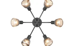 Plafonder<Trio Lighting Tarifa Plafond 6-delad E14 mattsvart/förkromad