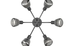 Plafonder<Trio Lighting Tarifa Plafond 6-delad E14 mattsvart/förkromad