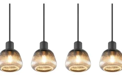 Avlånga Taklampor<Trio Lighting Tarifa Takpendel 4-delad E27 mattsvart/förkromad