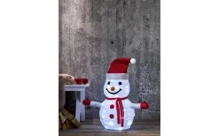 Star Trading Tecidy Batteridriven Snögubbe i Textil med Timer 70cm IP44* Batteri Julpynt Utomhus