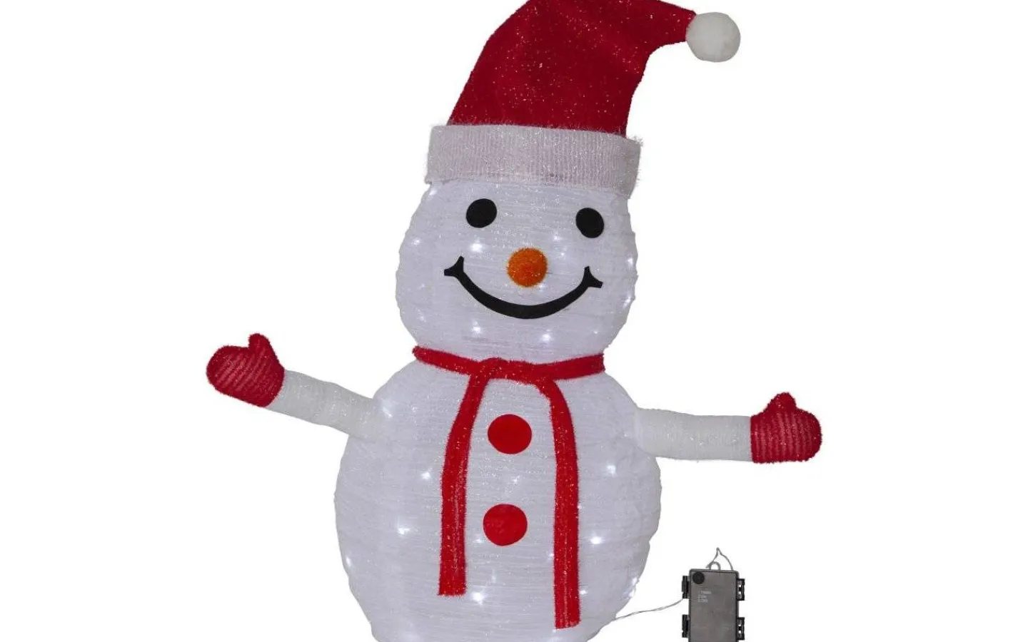 Star Trading Tecidy Batteridriven Snögubbe i Textil med Timer 70cm IP44* Batteri Julpynt Utomhus