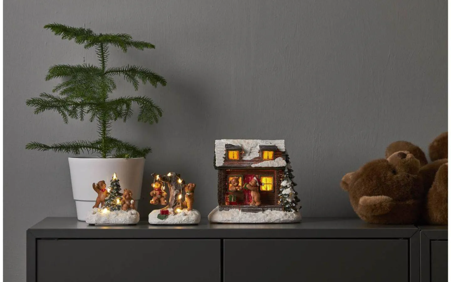 Star Trading Tedville Batteridriven Juldekoration Stuga* Julbyar Och Figurer