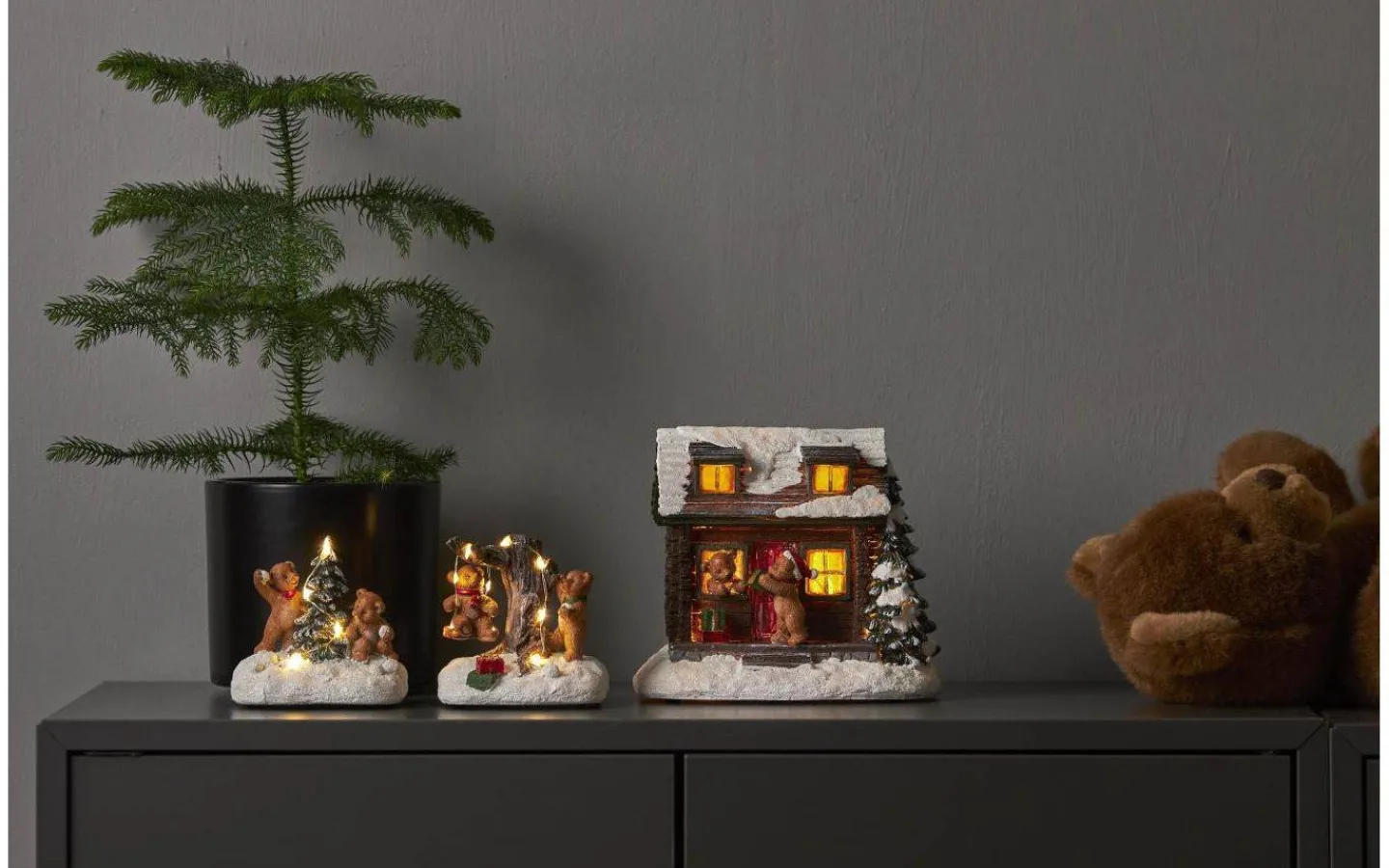 Star Trading Tedville Batteridriven Juldekoration Stuga* Julbyar Och Figurer