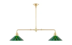 Avlånga Taklampor<Karlskrona Lampfabrik Tegnér rörpendel 2x60 - Mässing