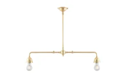 Avlånga Taklampor<Karlskrona Lampfabrik Tegnér rörpendel 2x60 - Mässing