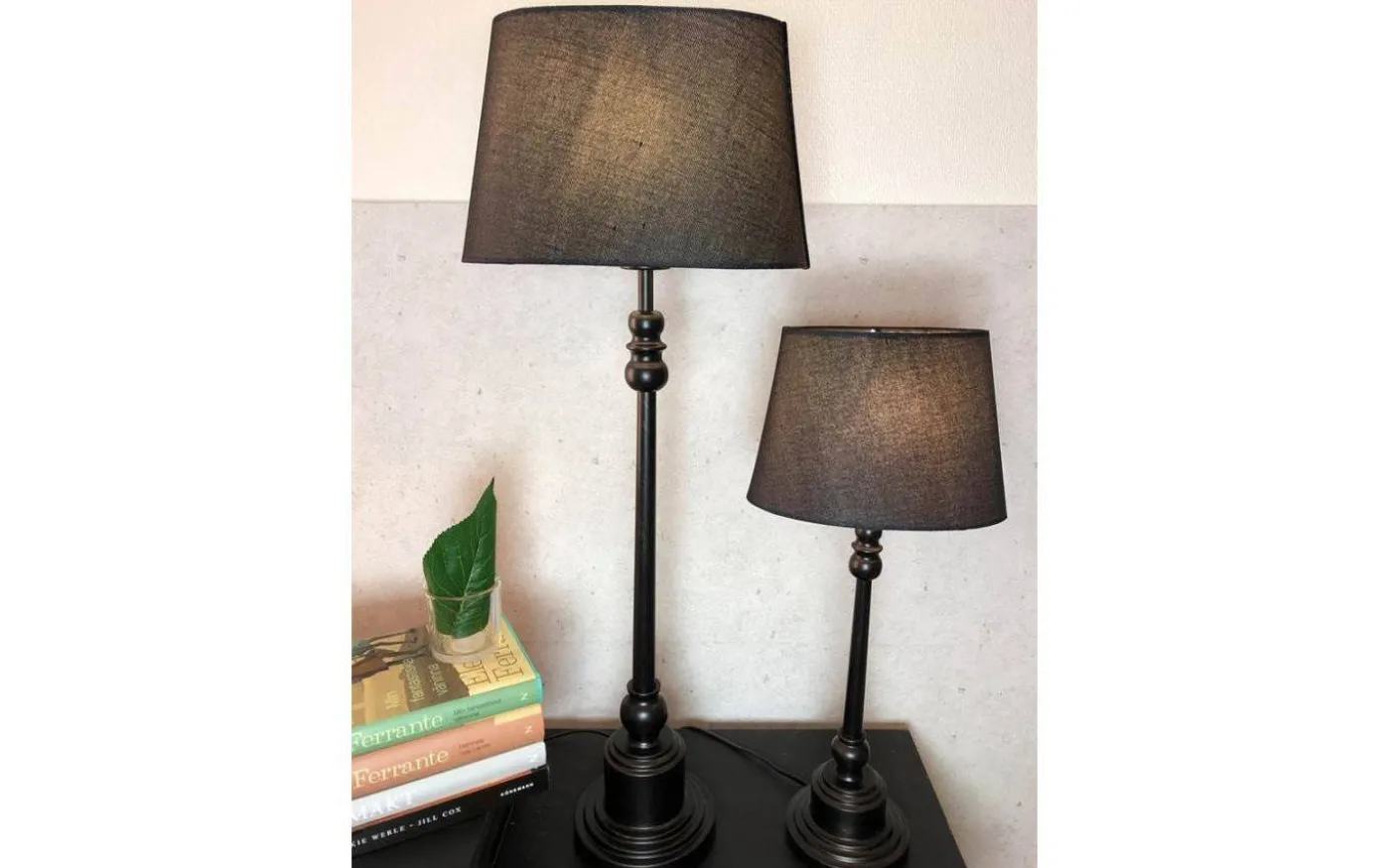 Theo Lampfot 42cm Svart/guld