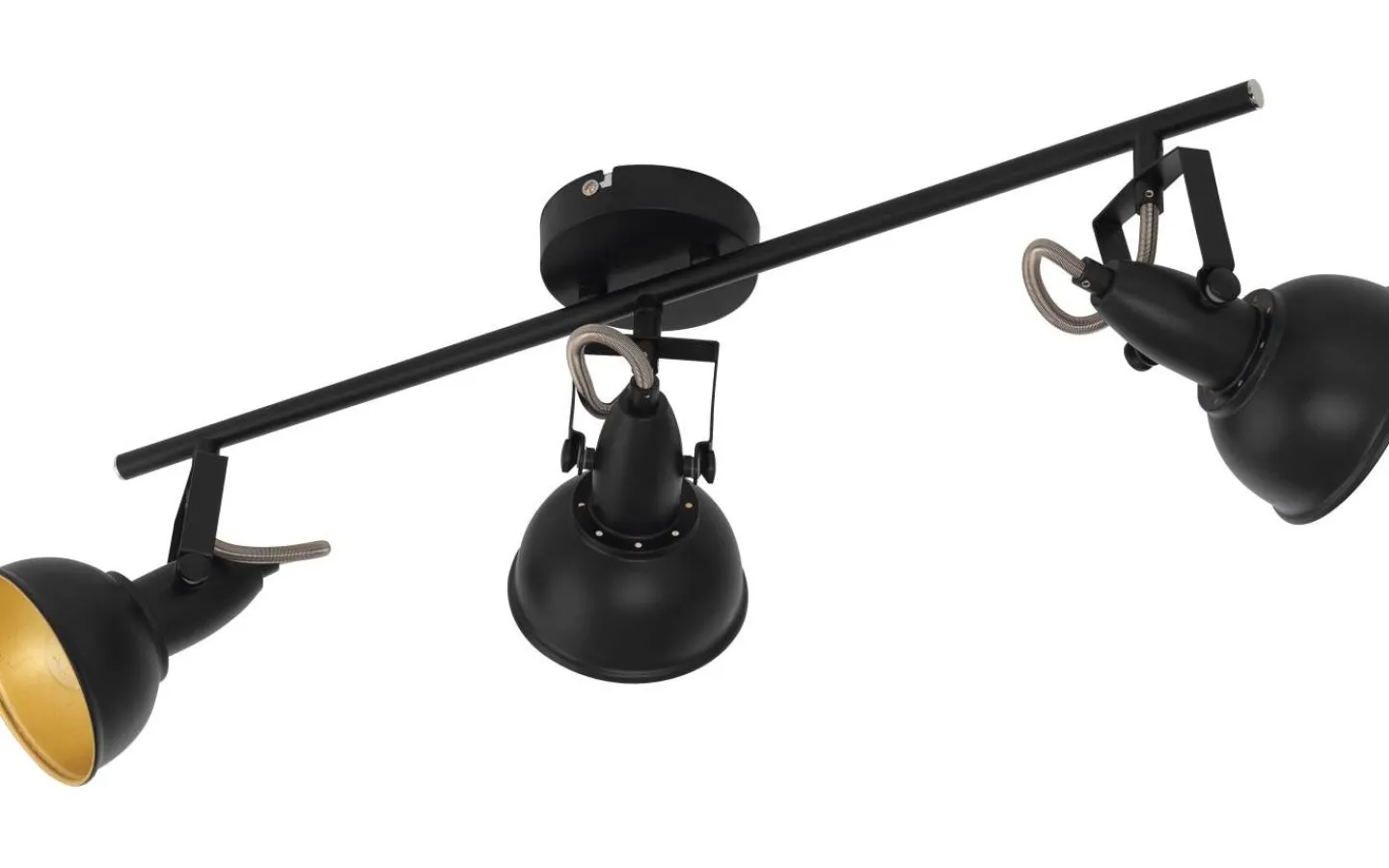 Eglo Thornton Takspotlight 61cm Svart/Guld* Avlånga Takspotlights|Takspot Med 3 Lampor