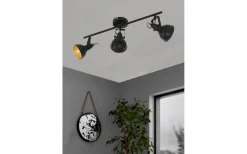 Eglo Thornton Takspotlight 61cm Svart/Guld* Avlånga Takspotlights|Takspot Med 3 Lampor