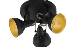 Runda Takspotlights|Takspot Med 3 Lampor<Eglo Thornton Takspotlight 25cm Svart/Guld