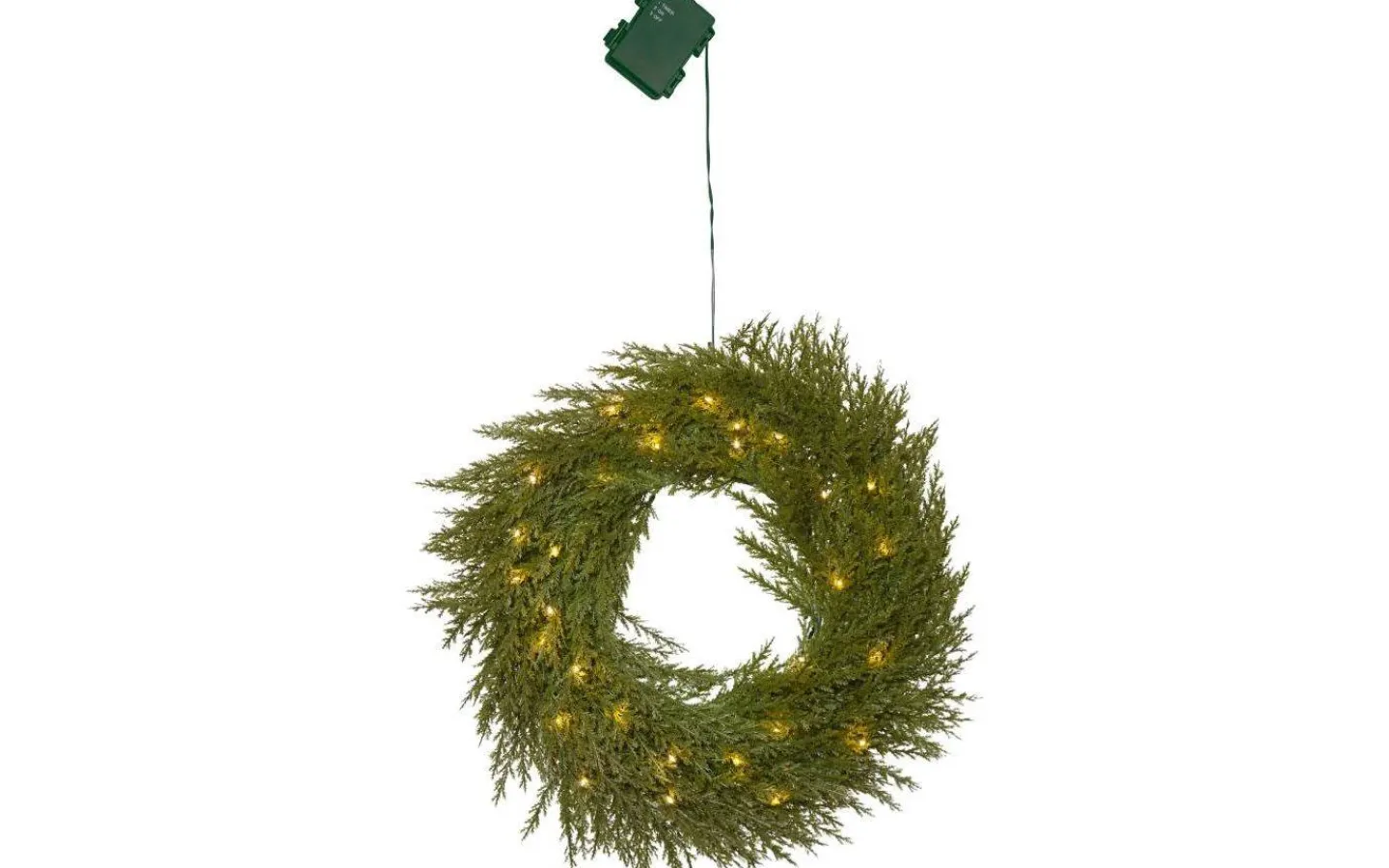 Kransar|Batteri Julpynt Utomhus<Star Trading Thuja Batteridriven Krans 45cm LED Grön IP44