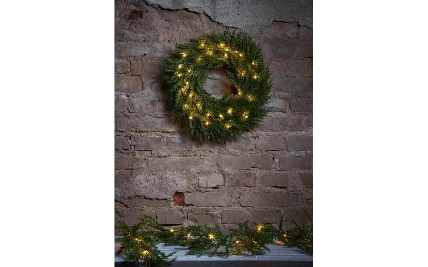 Kransar|Batteri Julpynt Utomhus<Star Trading Thuja Batteridriven Krans 45cm LED Grön IP44