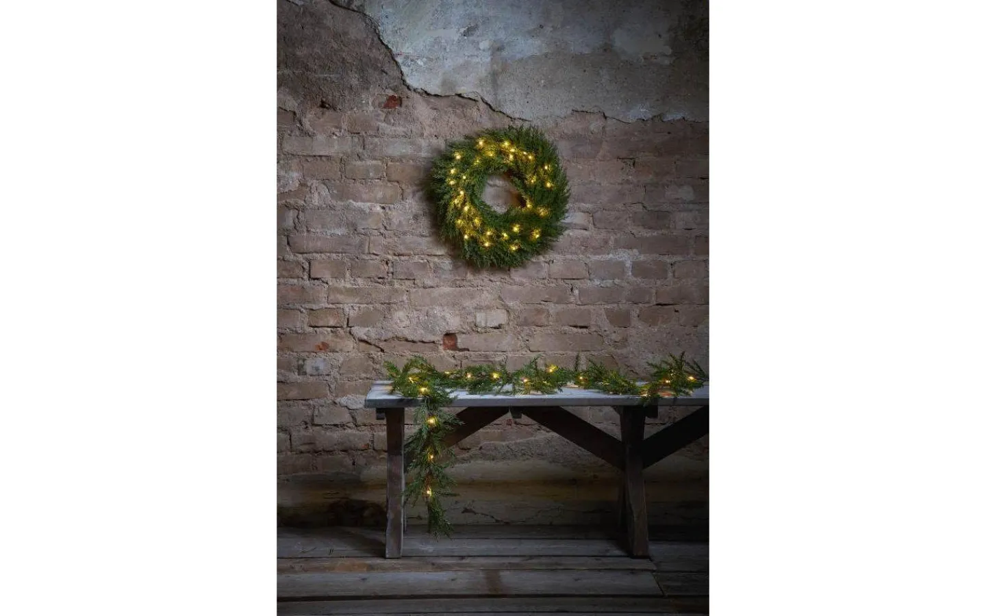 Kransar|Batteri Julpynt Utomhus<Star Trading Thuja Batteridriven Krans 45cm LED Grön IP44