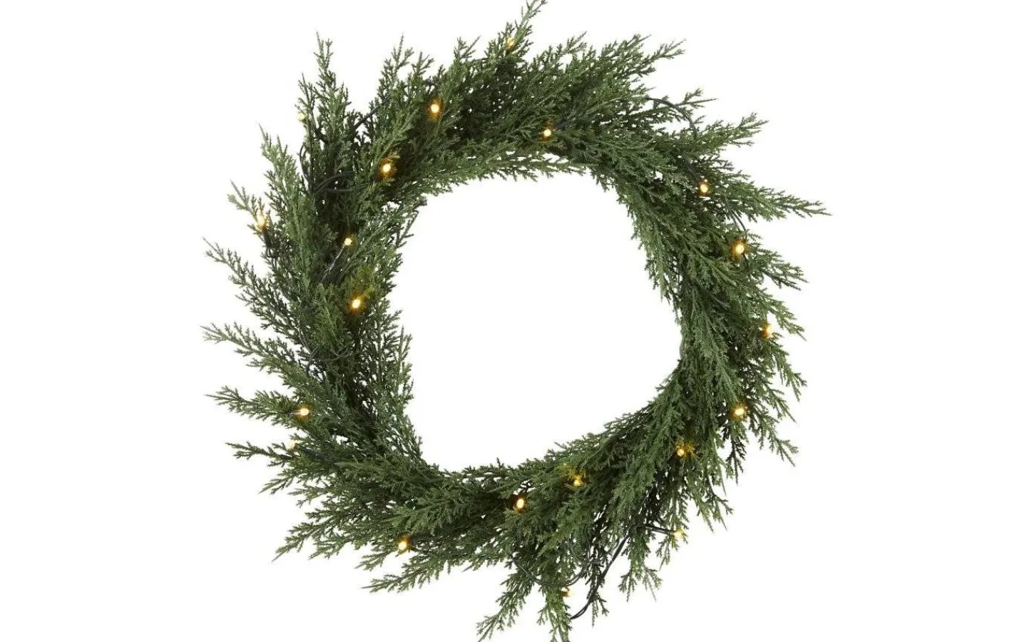 Star Trading Thuja Batteridriven Krans 40cm LED IP44* Kransar|Batteri Julpynt Utomhus