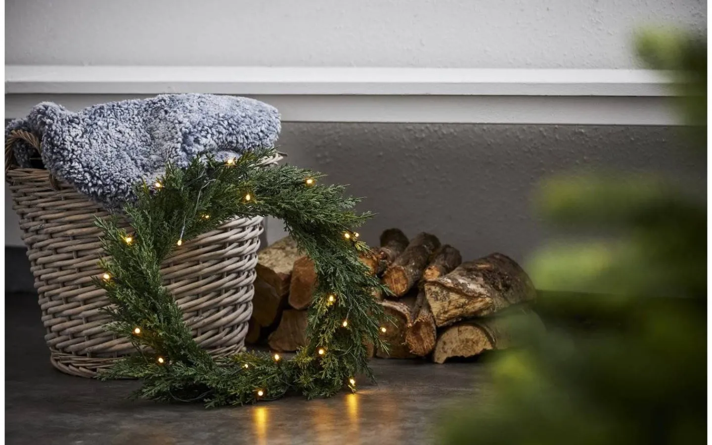 Star Trading Thuja Batteridriven Krans 40cm LED IP44* Kransar|Batteri Julpynt Utomhus