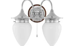 Lampetter<Karlskrona Lampfabrik Tigerstedt - Förnicklad / Brytare / Brunt fäste