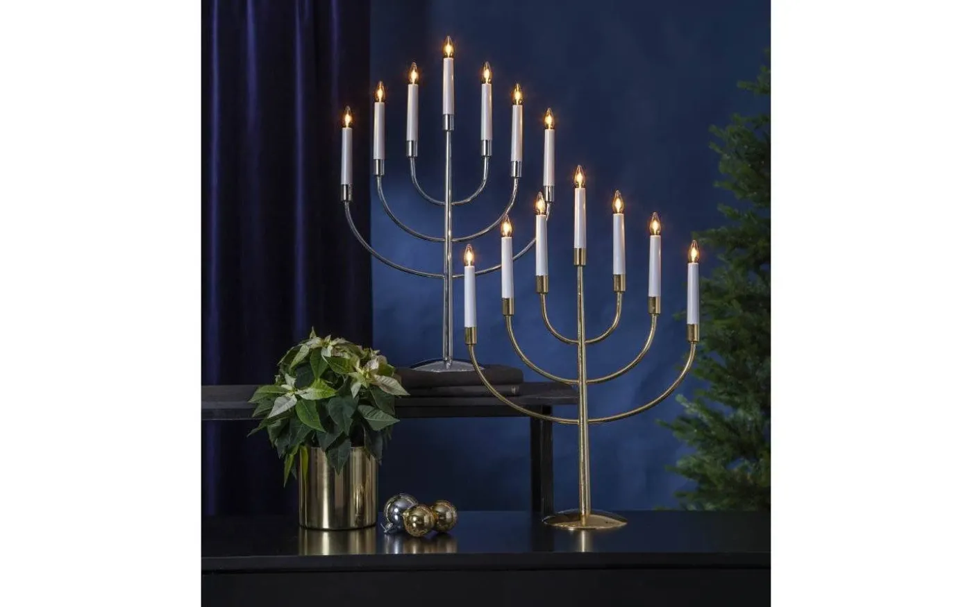 Titus Adventsljusstake LED 59cm Krom