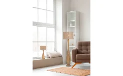 Trio Lighting Toba Golvlampa E27 trä/beige* Golvlampor