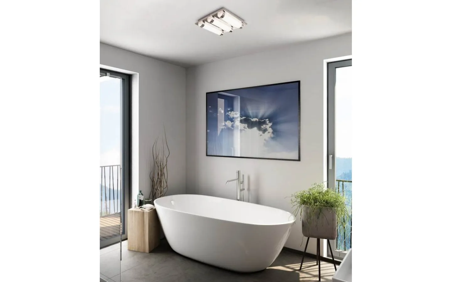 Badrumslampor Tak<Eglo Tolorico Plafond 35cm LED 4000K 22W Krom IP44