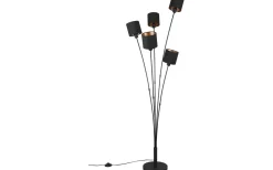 Tommy Golvlampa 5-delad E14 matt svart/guld