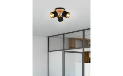 Runda Takspotlights|Takspot Med 3 Lampor<Reality Tommy Spotlight 3-delad E14 trä/matt svart