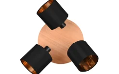 Runda Takspotlights|Takspot Med 3 Lampor<Reality Tommy Spotlight 3-delad E14 trä/matt svart