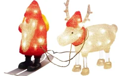 Julpynt Utomhus<Konstsmide Tomte med Ren i Akryl IP44