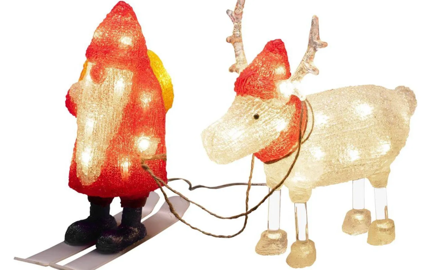 Julpynt Utomhus<Konstsmide Tomte med Ren i Akryl IP44