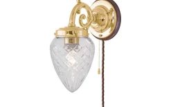 Lampetter<Karlskrona Lampfabrik Topelius - Mässing / Brytare / Brunt fäste