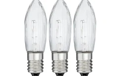 E10 Jullampor|E10 Jullampor<Konstsmide Topplampa 7-arm E10 34V 3W Klar 3-Pack