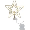 Star Trading Toppstjärna Topsy Batteridriven med Timer 28cm Mässing* Julgranstillbehör