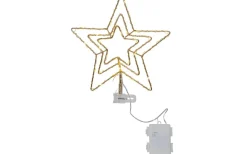 Star Trading Toppstjärna Topsy Batteridriven med Timer 28cm Mässing* Julgranstillbehör