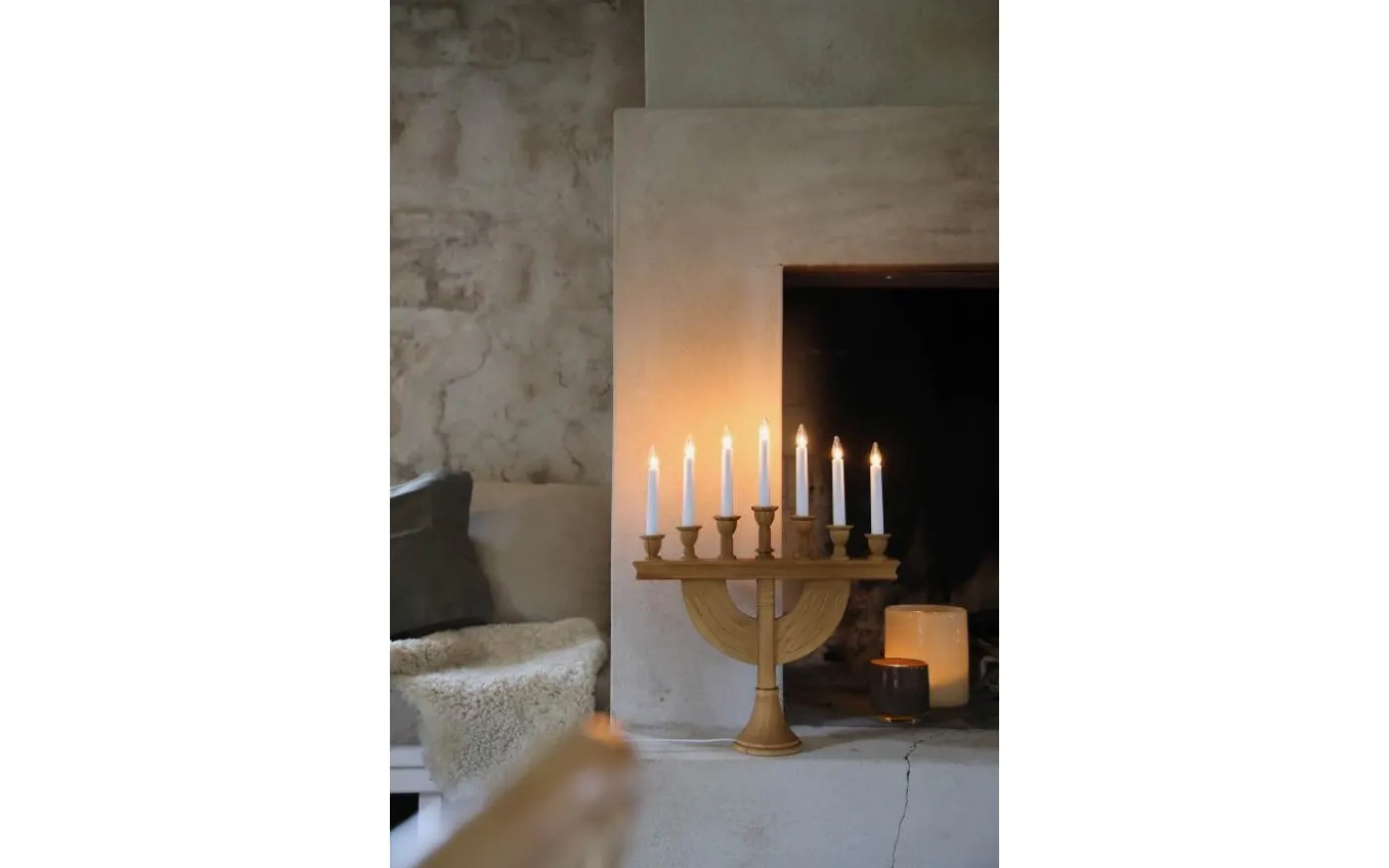 Torpa Adventsljusstake 7L 53cm Brun Bets