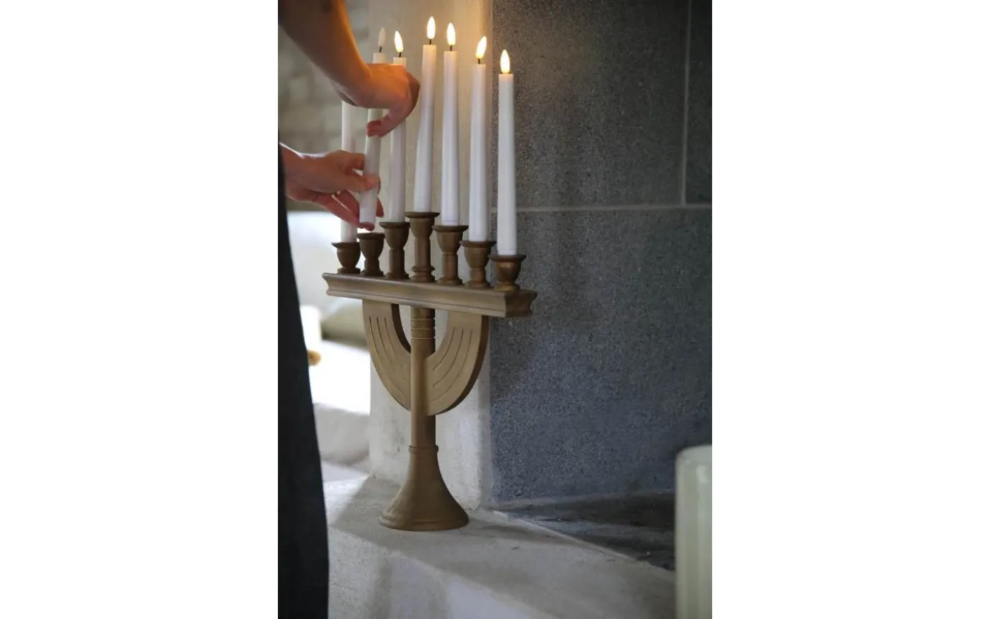 Torpa Batteridriven Adventsljusstake 62cm Betsad Brun