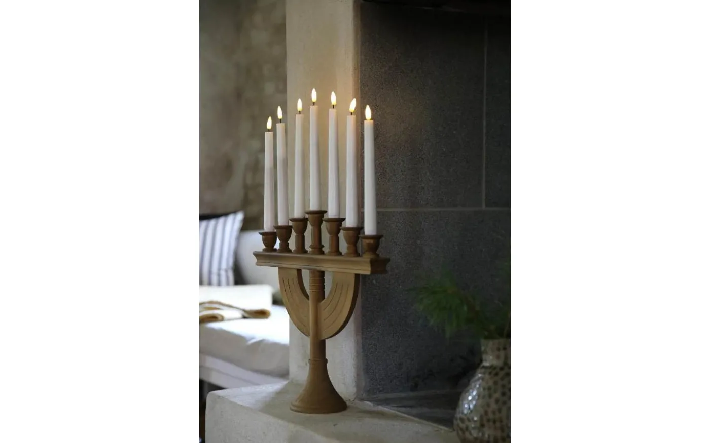 Torpa Batteridriven Adventsljusstake 62cm Betsad Brun