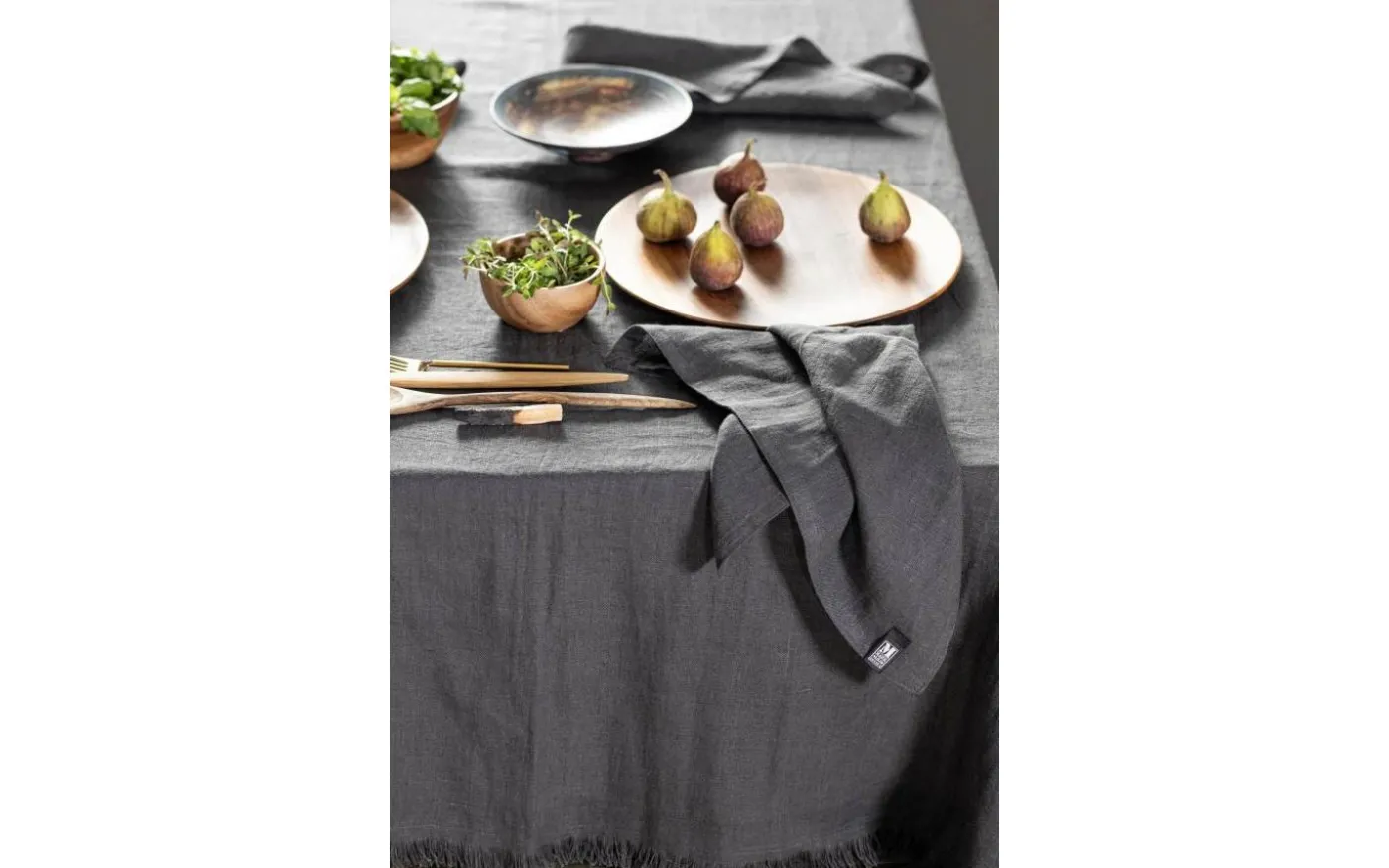 Torun Linneduk Grå 150x350 cm