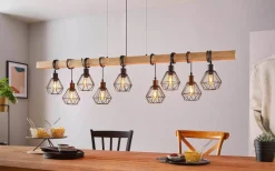 Eglo Townshend Taklampa 150cm 9L Trä/Svart* Avlånga Taklampor