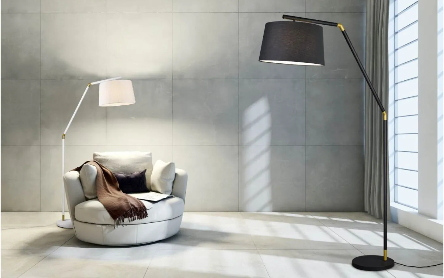 Trio Lighting Tracy Golvlampa E27 mattsvart* Golvläslampor